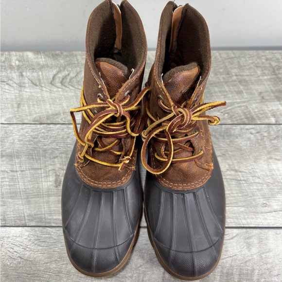Sperry Duck Waterproof Rubber Saltwater Core Zip Up Women Leather Rain Boots 7.5 - Picture 3 of 9